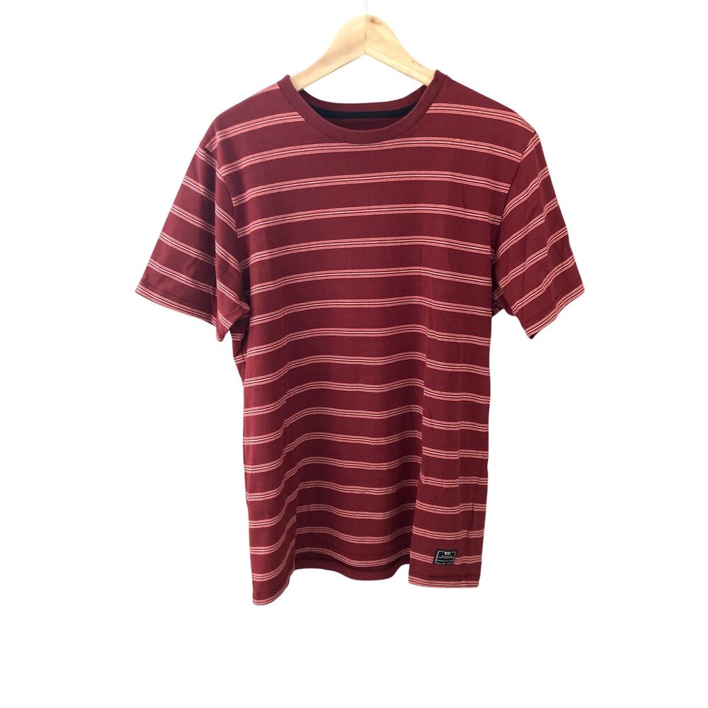 Nike Striped Crewneck Tee Red Large